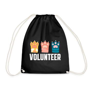 Volunteer Animal Rescue Shelter Cats - Drawstring Bag - black - Front