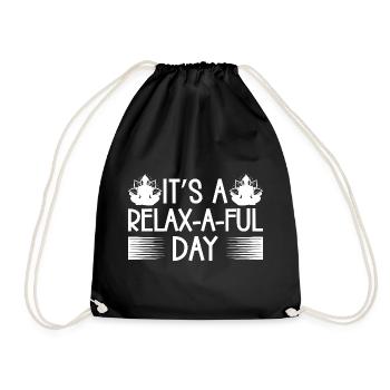 Pilates Enthusiasts It ́s A Relax-a-ful Day Pilates - Drawstring Bag - black - Front
