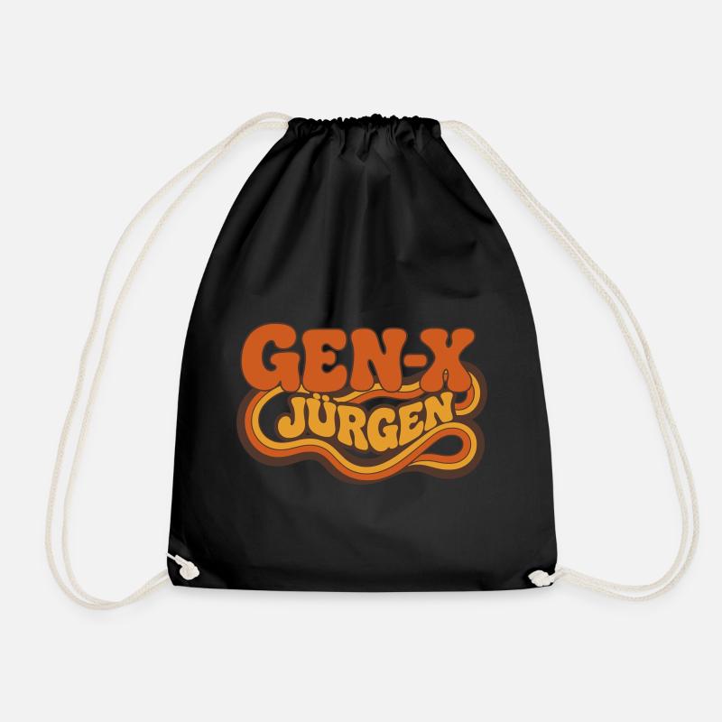Gen-K Jürgen Retro Swirl - Turnbeutel - Schwarz