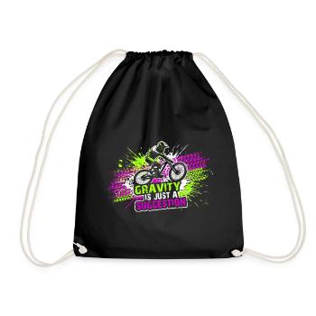 Title: Gravity Suggestion MTB Downhill Shirt - Drawstring Bag - black - Front