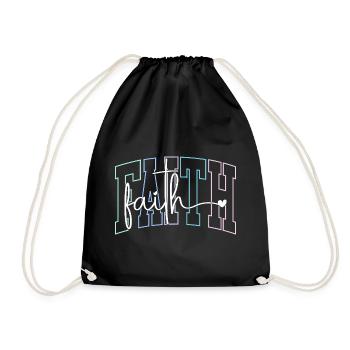 Faith in Pastel Lines God Jesus Church Bible - Drawstring Bag - black - Front