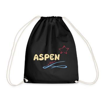 Geschenk für Aspen - Turnbeutel - Schwarz - Vorne