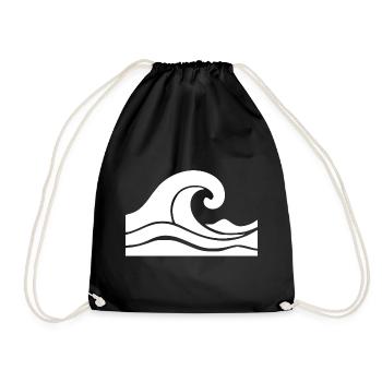 Cadeau de vacances Wave Minimal Sea Beach - Sac de sport léger - noir - Devant