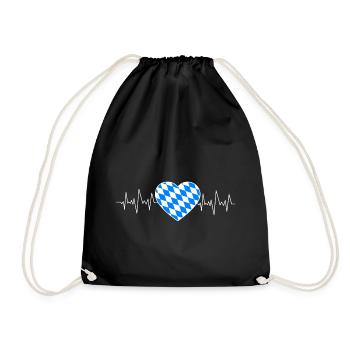 HEARTBEAT - HERZSCHLAG - BAYERN - Turnbeutel - Schwarz - Vorne