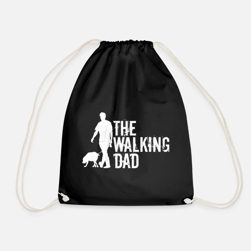 The Walking Dad - Hund Herrchen Gassi Geschenk - Turnbeutel - Schwarz