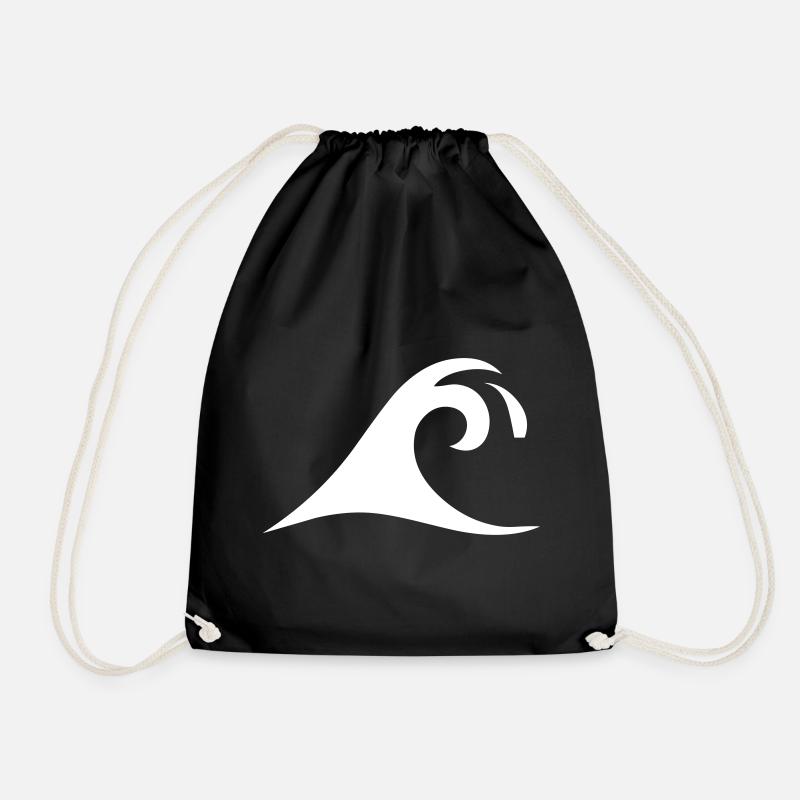 Wave waves - Drawstring Bag - black
