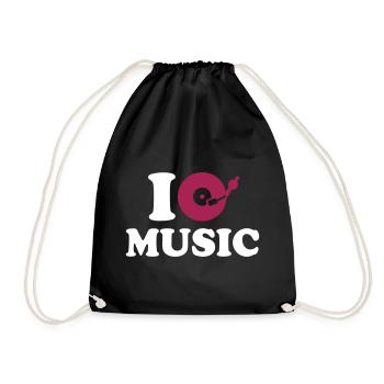 J'aime la musique - Sac de sport léger - noir - Devant