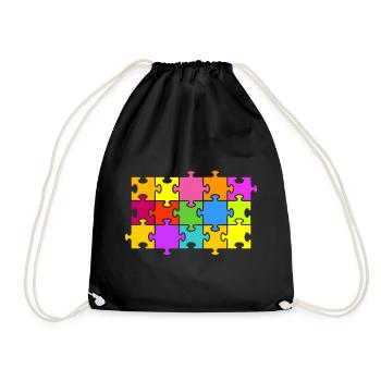 puzzle - Drawstring Bag - black - Front