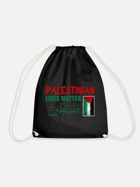 Palestinian Lives Matter - Drawstring Bag - black