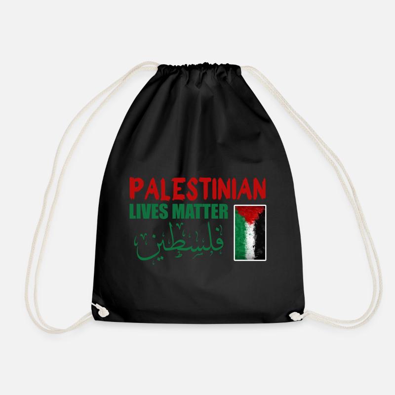 Palestinian Lives Matter - Drawstring Bag - black
