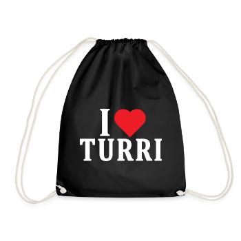 t-shirt Io amo Turri t-shirt Sardegna - Drawstring Bag - black - Front