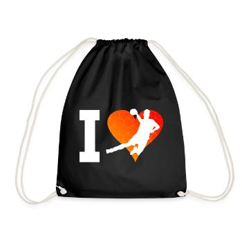 Herren Handballspieler Damen Handballspielen - Turnbeutel - Schwarz - Vorne