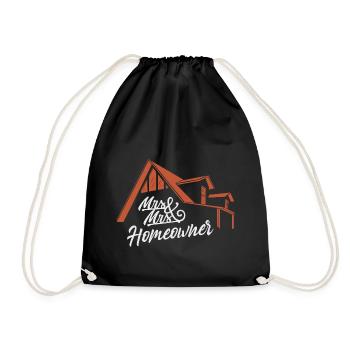 Housewarming party Mr & Mrs Homeowner - Drawstring Bag - black - Front