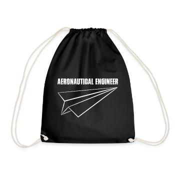 Aeronautical Engineer Paper Airplane - Drawstring Bag - black - Front