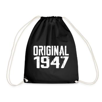 1947 Vintage Retro Anniversary Gift 1947 - Drawstring Bag - black - Front