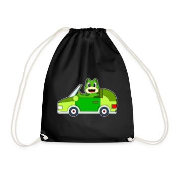 Frog Car - Drawstring Bag - black - Front