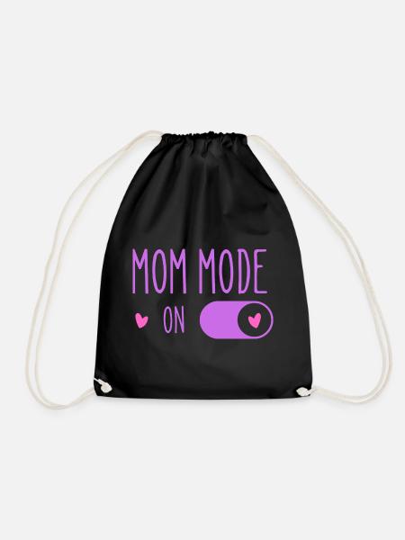 Active Mom Mode Purple - Drawstring Bag - black