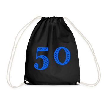 50. 50 ANS. 50e ANNIVERSAIRE. ANNIVERSAIRE 50 ANS. - Sac de sport léger - noir - Devant