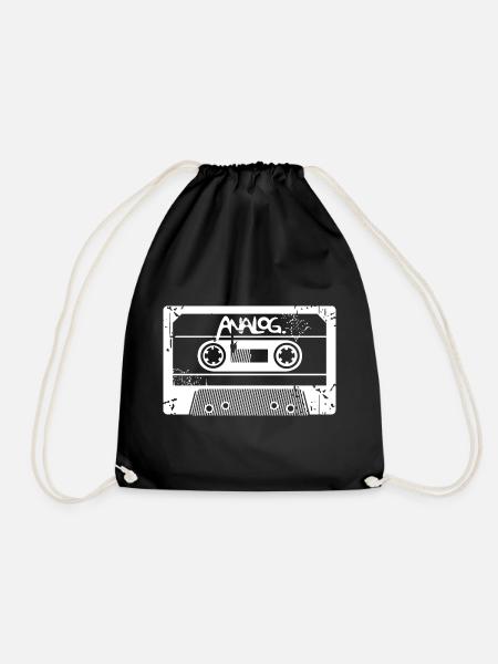 Kassette analog retro Klassiker Symbol vintage - Turnbeutel - Schwarz