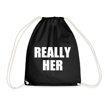 really her - Turnbeutel - Schwarz - Vorne