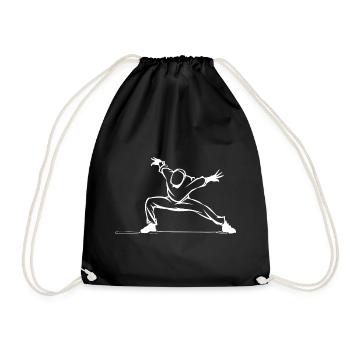 Dessin de breakdancer - Sac de sport léger - noir - Devant