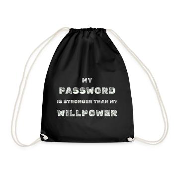 Starkes Passwort – IT Humor Tee - Turnbeutel - Schwarz - Vorne
