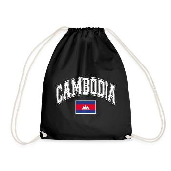 Cambodia Flag - Drawstring Bag - black - Front