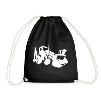 Chargeuse sur pneus d’excavatrice Opérateur d’équipement de construction Silhouette - Sac de sport léger - noir - Devant