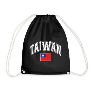 Taiwan flag - Drawstring Bag - black - Front
