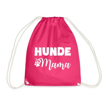 Dog Lover Mom Motif - Drawstring Bag - fuchsia - Front