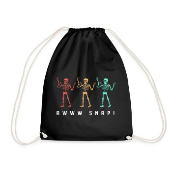Arm Fracture Halloween Skeleton Bone Bone Fracture - Drawstring Bag - black - Front