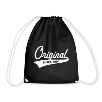 Original Since 1991 (Geburtsjahr, Geburtstag / W) - Turnbeutel - Schwarz - Vorne