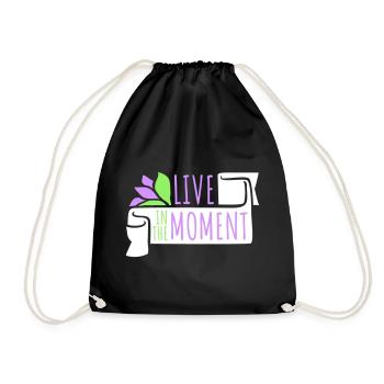 Live In The Moment Mindfulness Presence Awareness - Drawstring Bag - black - Front