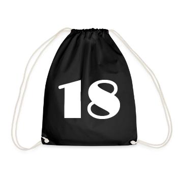 18. 18 JAHRE ALT. 18-JÄHRIGES JUBILÄUM. 18. GEBURTSTAG. - Turnbeutel - Schwarz - Vorne