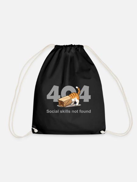 404 Social Skills Not Found - Turnbeutel - Schwarz