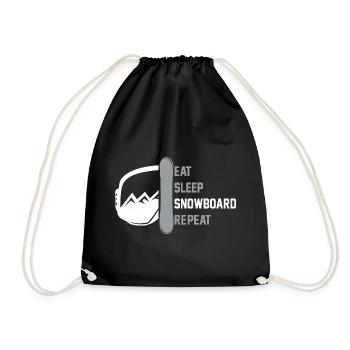 Snowboarden Snowboarder Iss, schlaf Snowboard - Turnbeutel - Schwarz - Vorne