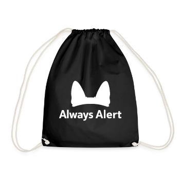 Always Alert German Shepherd Dog Lover - Drawstring Bag - black - Front