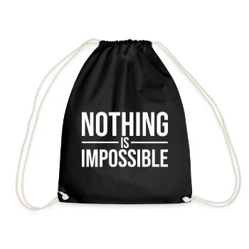 Nothing Is Impossible Bold Typography - Drawstring Bag - black - Front