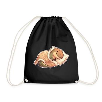 T Rex dort - Sac de sport léger - noir - Devant