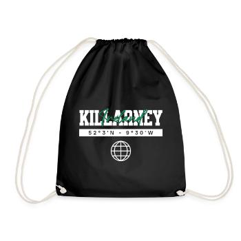 Killarney Irland Koordinaten Reise Souvenir - Turnbeutel - Schwarz - Vorne