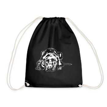 Hungarian Magyar VIZSLA Hunting Dog Portrait - Drawstring Bag - black - Front