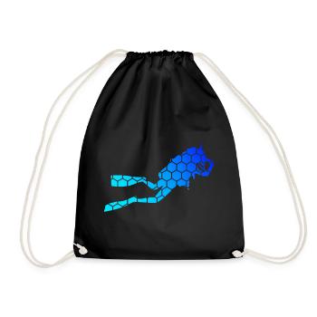 Diving Damen Diver Scuba Diver Herren Free Dive - Turnbeutel - Schwarz - Vorne