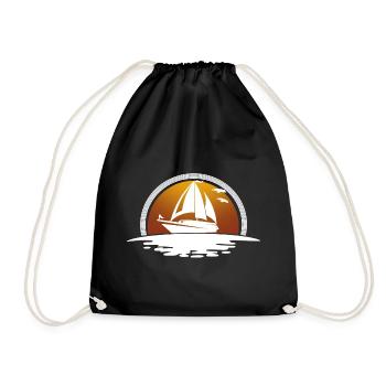 Sailboat Sailing Ship Sailing Sailor - Drawstring Bag - black - Front