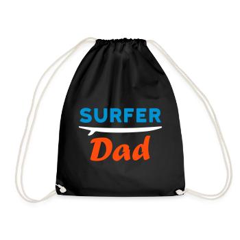 Surfer dad (Surfbrett) - Turnbeutel - Schwarz - Vorne