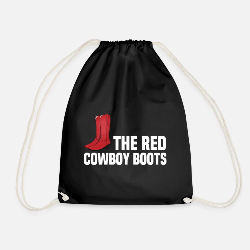 The red cowboy boots - Drawstring Bag - black