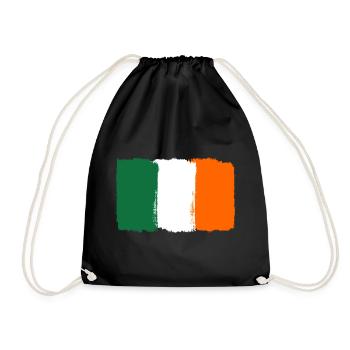 Ireland flag used look - Drawstring Bag - black - Front