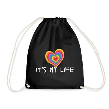 It's My Life - LGBT - Turnbeutel - Schwarz - Vorne