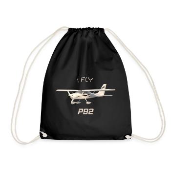 I fly P92 Ultralight Aircraft Aviation - Drawstring Bag - black - Front