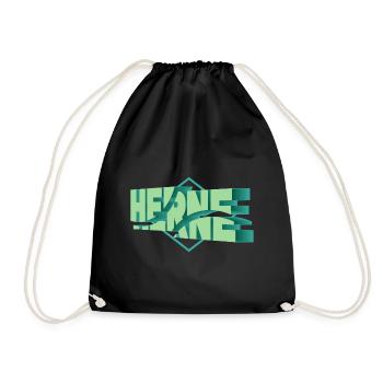 Herne Germany City 3D Font Skyline - Drawstring Bag - black - Front