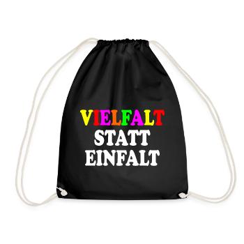 vielfalt statt einfalt - Turnbeutel - Schwarz - Vorne
